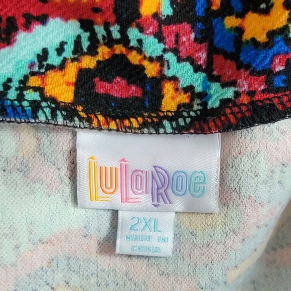 LuLaRoe Skirt Womens 2XL Multi-Color Aztec Geometric Print Below Knee Pull On - Picture 7 of 9